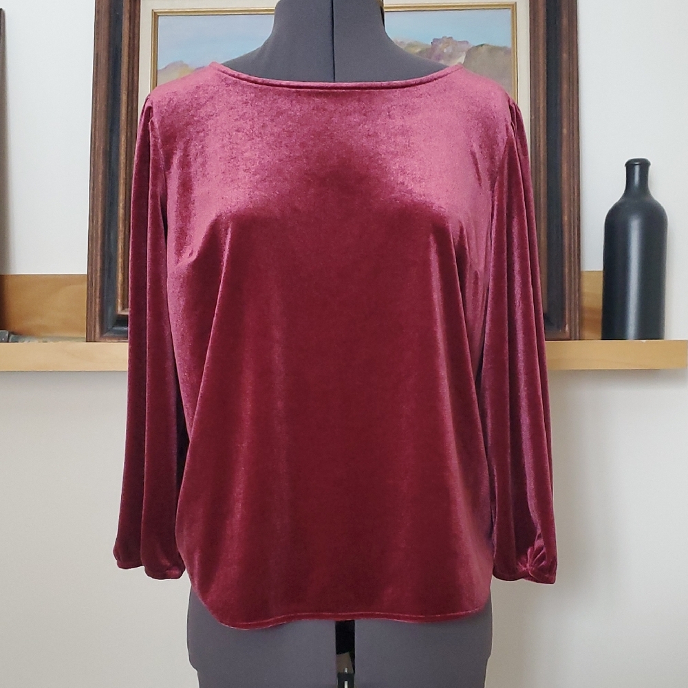 GAP Velvet Women's Top in Deep Red